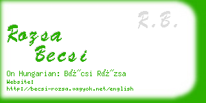 rozsa becsi business card